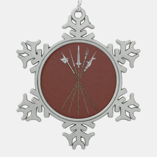 Ongeveer 16e eeuw tin sneeuwvlok ornament (Voorkant)