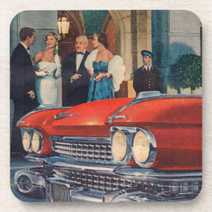 ongeveer 1960 rode Cadillac grille Bier Onderzetter