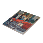 ongeveer 1960 rode Cadillac grille Tegeltje (Zijkant)