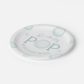 Ongeveer aan Pop Bubbles Baby shower Papieren Bordje (Gekanteld)