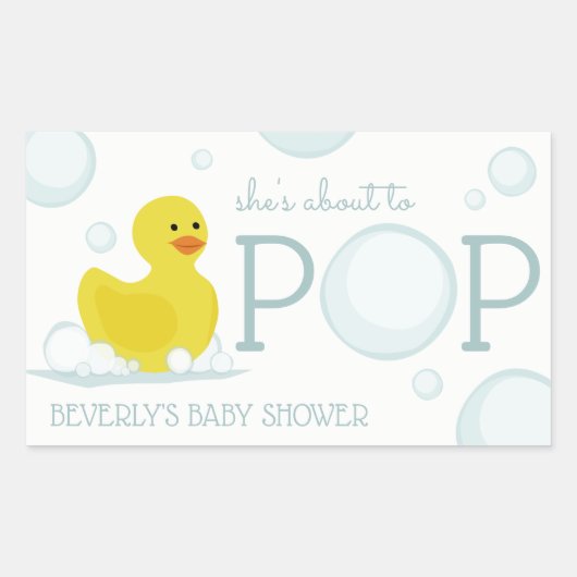 Ongeveer aan Pop Rubber Duck Baby shower Sticker (Voorkant)