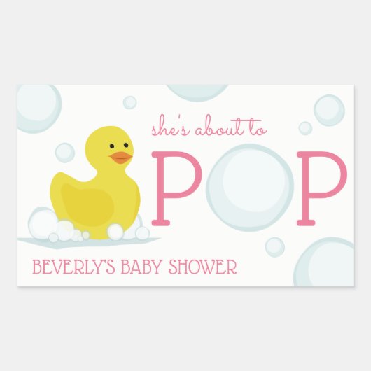 Ongeveer aan Pop Rubber Duck Baby shower Sticker R (Voorkant)