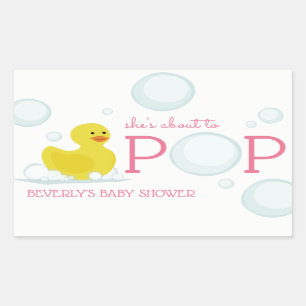 Ongeveer aan Pop Rubber Duck Baby shower Sticker R
