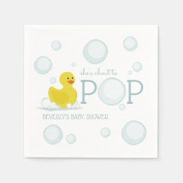 Ongeveer aan Pop Rubber Duck Bubbles Baby shower Servet