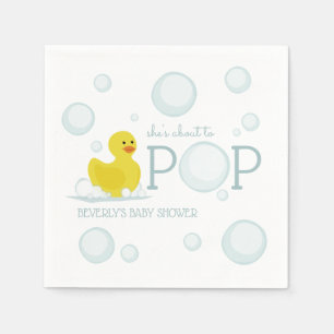 Ongeveer aan Pop Rubber Duck Bubbles Baby shower Servet