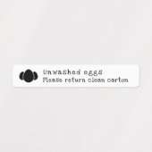 Ongewassen eieren retourneren Karton wasbaar Stick Labels (Design 1)