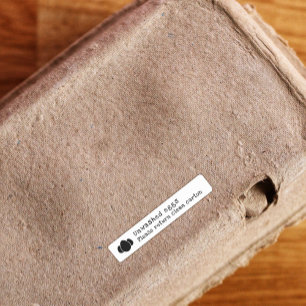 Ongewassen eieren retourneren Karton wasbaar Stick Labels