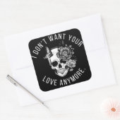 Ongewenste liefdesticker vierkante sticker (Envelop)