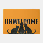 ONGEWENSTE Zwarte Halloweenkatten Deurmat (Voorkant)