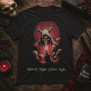 Ongewijde Nacht Stille Nacht Occulte Gotische Kers T-shirt