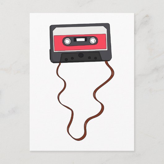 Ongewikkeld Cassettebandje Mixtapeband Retro  Briefkaart (Voorkant)