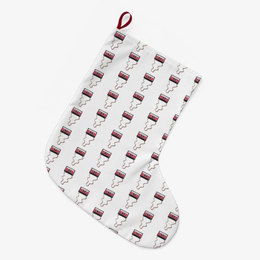 Ongewikkeld Cassettebandje Mixtapeband Retro  Grote Kerstsok (Voorkant (Hangend))