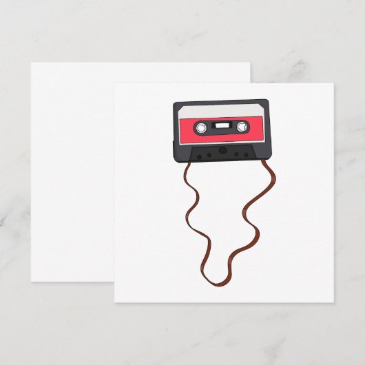 Ongewikkeld Cassettebandje Mixtapeband Retro Kaart (Voorkant / Achterkant)