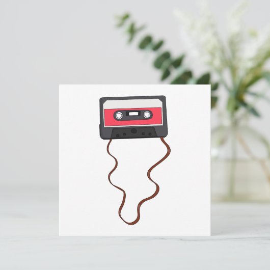 Ongewikkeld Cassettebandje Mixtapeband Retro Kaart (Staand voorkant)