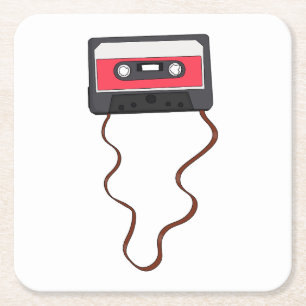 Ongewikkeld Cassettebandje Mixtapeband Retro  Kartonnen Onderzetters