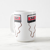 Ongewikkeld Cassettebandje Mixtapeband Retro Koffiemok (Voorkant links)