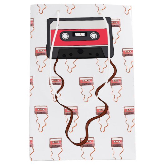 Ongewikkeld Cassettebandje Mixtapeband Retro  Medium Cadeauzakje (Voorkant)