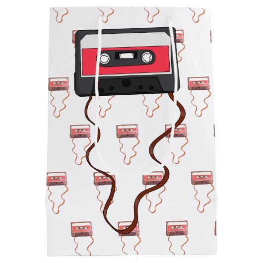 Ongewikkeld Cassettebandje Mixtapeband Retro  Medium Cadeauzakje (Achterkant)