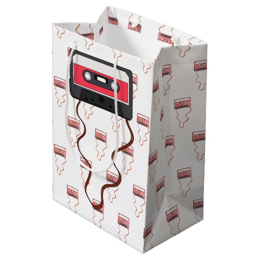 Ongewikkeld Cassettebandje Mixtapeband Retro  Medium Cadeauzakje (Achterkant Gekanteld)