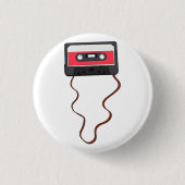 Ongewikkeld Cassettebandje Mixtapeband Retro  Ronde Button 3,2 Cm (Voorkant)