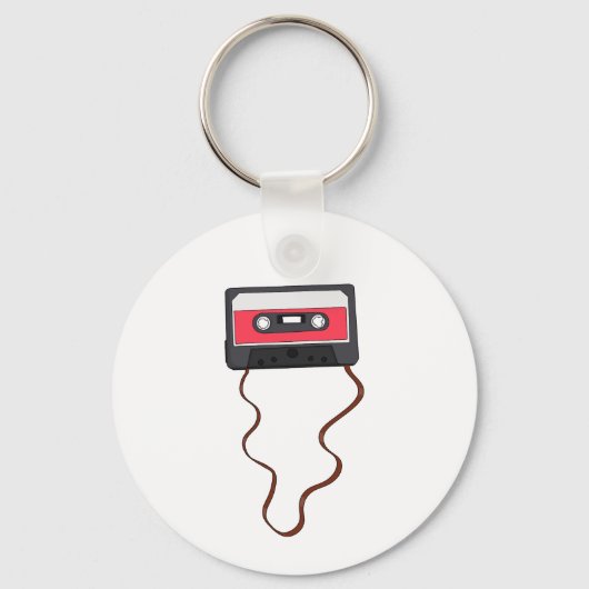 Ongewikkeld Cassettebandje Mixtapeband Retro Sleutelhanger (Achterkant)