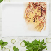 Ongewone, artistieke dode vogel theedoek (Gevouwen)