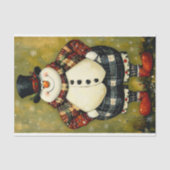 Ongewone Grote Leuke Geklede Sneeuwman Man BB2 Dec Tissuepapier (Voorkant)