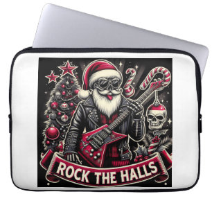 Ongewone kersttrui aan het showen  laptop sleeve