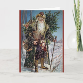 Ongewoon elegant santa wenskaart feestdagen kaart