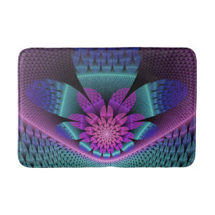 Ongewoon patroon Kleurrijke Fantasie Bloem Fractal Badmat