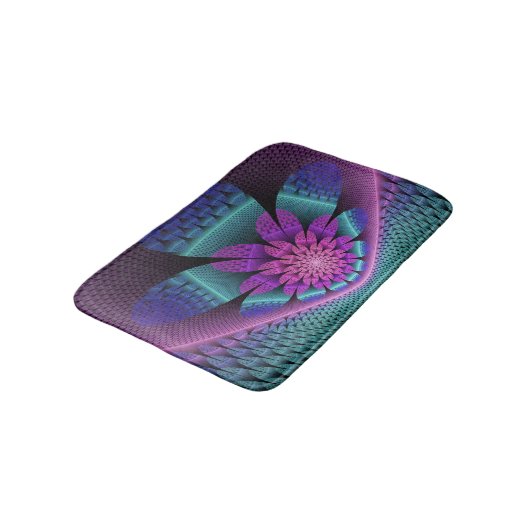 Ongewoon patroon Kleurrijke Fantasie Bloem Fractal Badmat (Gekanteld)