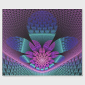 Ongewoon patroon Kleurrijke Fantasie Bloem Fractal Cadeaupapier (Vlak)