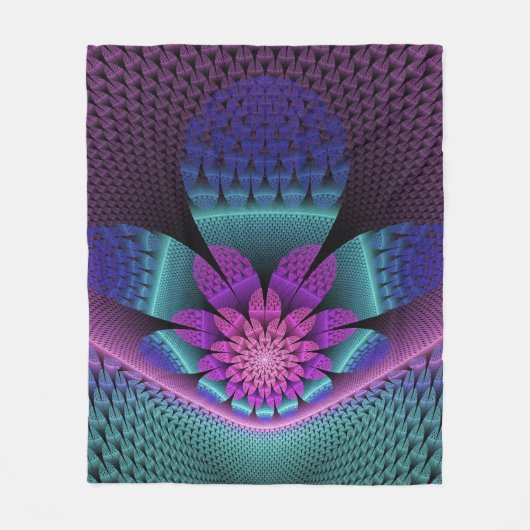 Ongewoon patroon Kleurrijke Fantasie Bloem Fractal Fleece Deken (Voorkant)