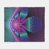 Ongewoon patroon Kleurrijke Fantasie Bloem Fractal Fleece Deken (Voorkant (Horizontaal))