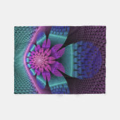 Ongewoon patroon Kleurrijke Fantasie Bloem Fractal Fleece Deken (Voorkant (Horizontaal))