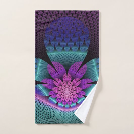 Ongewoon patroon Kleurrijke Fantasie Bloem Fractal Handdoek (Handdoek)