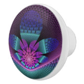 Ongewoon patroon Kleurrijke Fantasie Bloem Fractal Keramische Knop (Rechts)