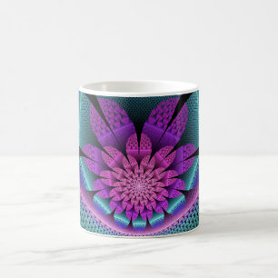 Ongewoon patroon Kleurrijke Fantasie Bloem Fractal Koffiemok
