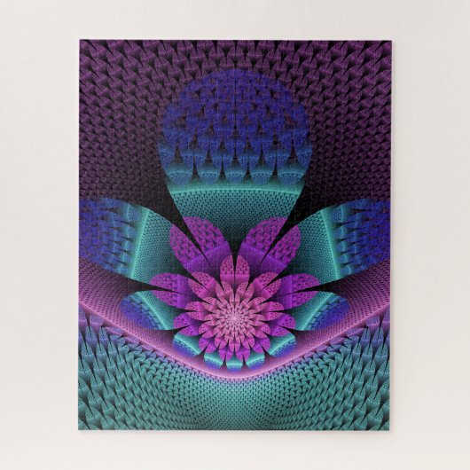 Ongewoon patroon Kleurrijke Fantasie Bloem Fractal Legpuzzel (Verticaal)
