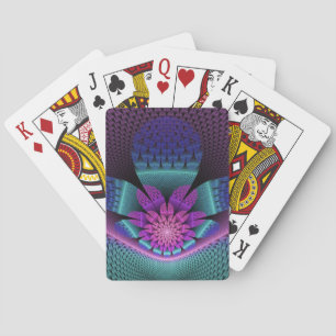 Ongewoon patroon Kleurrijke Fantasie Bloem Fractal Pokerkaarten