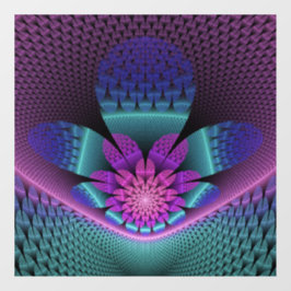 Ongewoon patroon Kleurrijke Fantasie Bloem Fractal Raamsticker