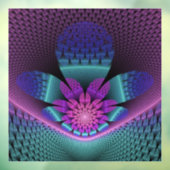 Ongewoon patroon Kleurrijke Fantasie Bloem Fractal Raamsticker (Vel 3)