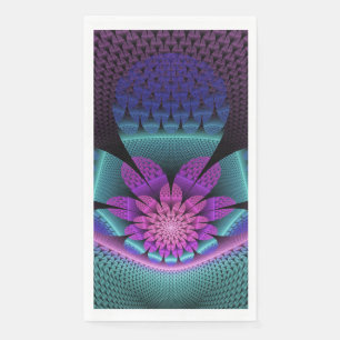 Ongewoon patroon Kleurrijke Fantasie Bloem Fractal Servet