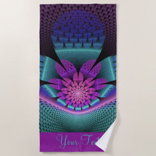 Ongewoon patroon Kleurrijke Fantasie Bloem Fractal Strandlaken