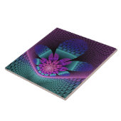 Ongewoon patroon Kleurrijke Fantasie Bloem Fractal Tegeltje (Zijkant)