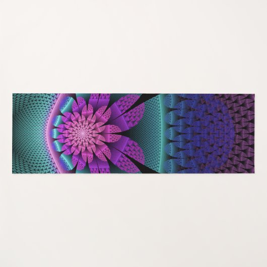 Ongewoon patroon Kleurrijke Fantasie Bloem Fractal Yogamat (Voorkant (horizontaal))