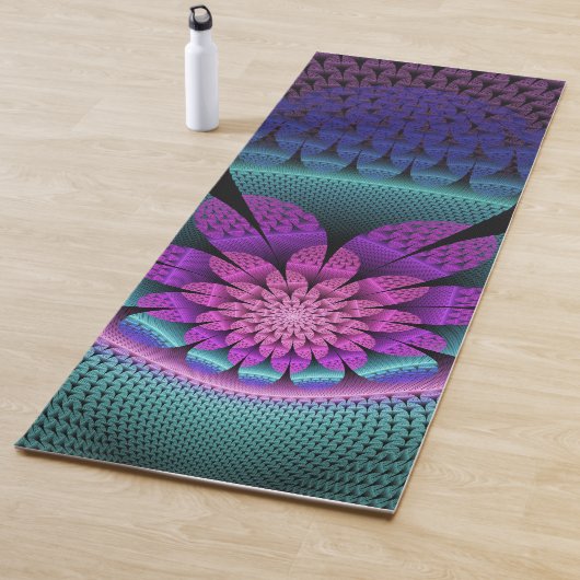 Ongewoon patroon Kleurrijke Fantasie Bloem Fractal Yogamat (In situ)