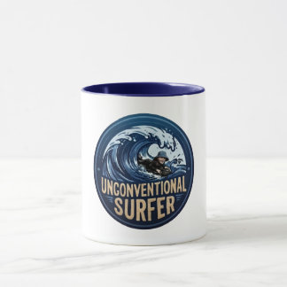 Ongewoonlijke Surfer Mat Surfer Logo Mok