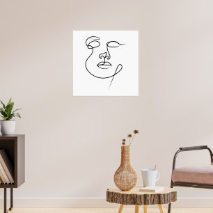 Ongezegd – Minimalistische Abstracte Eén-Lijn Gezi Poster