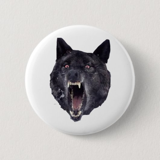 Ongezonde wolf ronde button 5,7 cm (Voorkant)